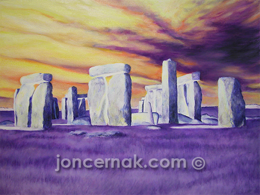 Oil Painting of Stonehenge by Jonathan Cernak ©